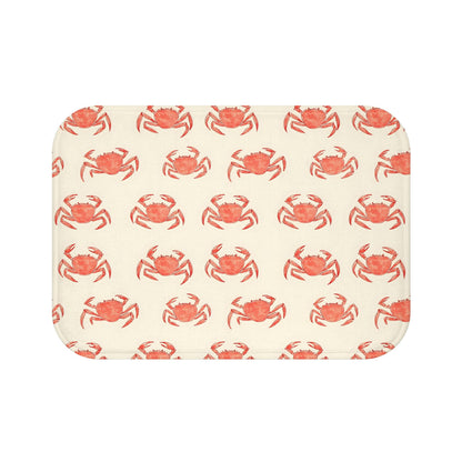 Funny Red Crab Bath Mat – Coastal Nautical Bathroom Rug