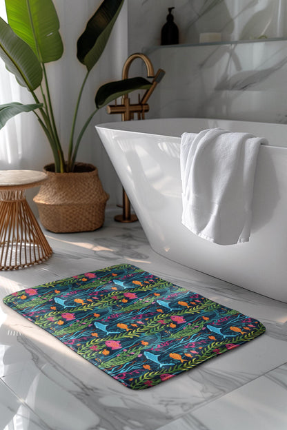 Tropical Fish Bath Mat – Colorful Ocean Bathroom Rug