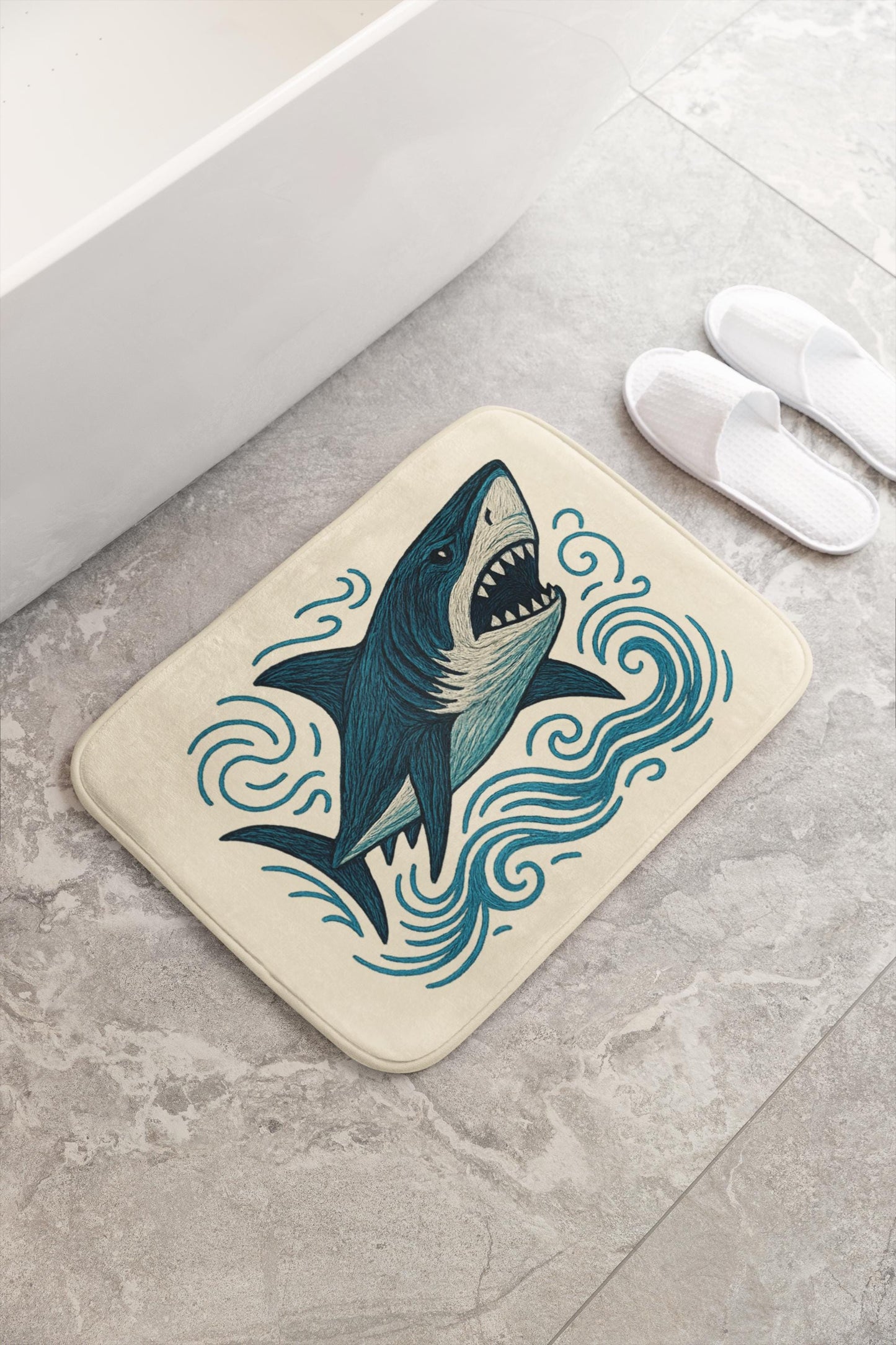 Shark Bath Mat – Fun Ocean Theme Bathroom Rug