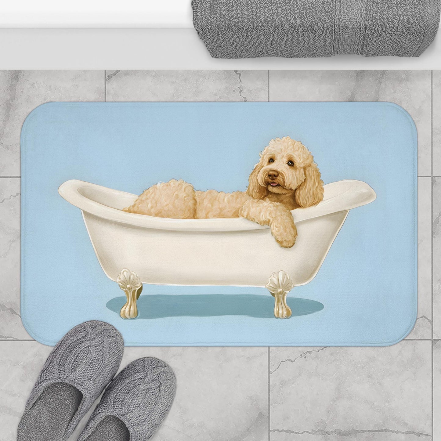 Goldendoodle Bath Mat – Cute Dog Bathroom Rug