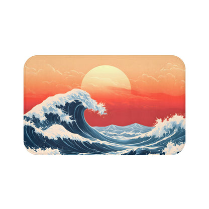 Japanese Wave Bath Mat – Ocean Inspired Bathroom Rug