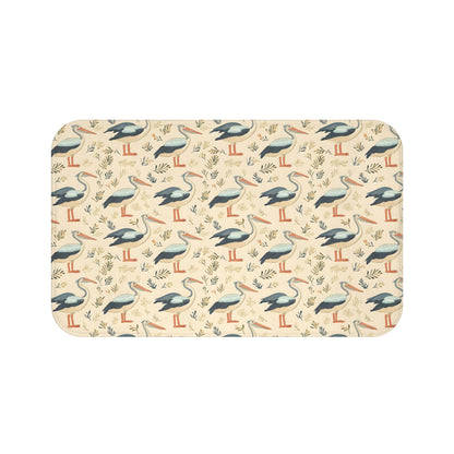Pelican Bath Mat – Coastal Bird Bathroom Rug