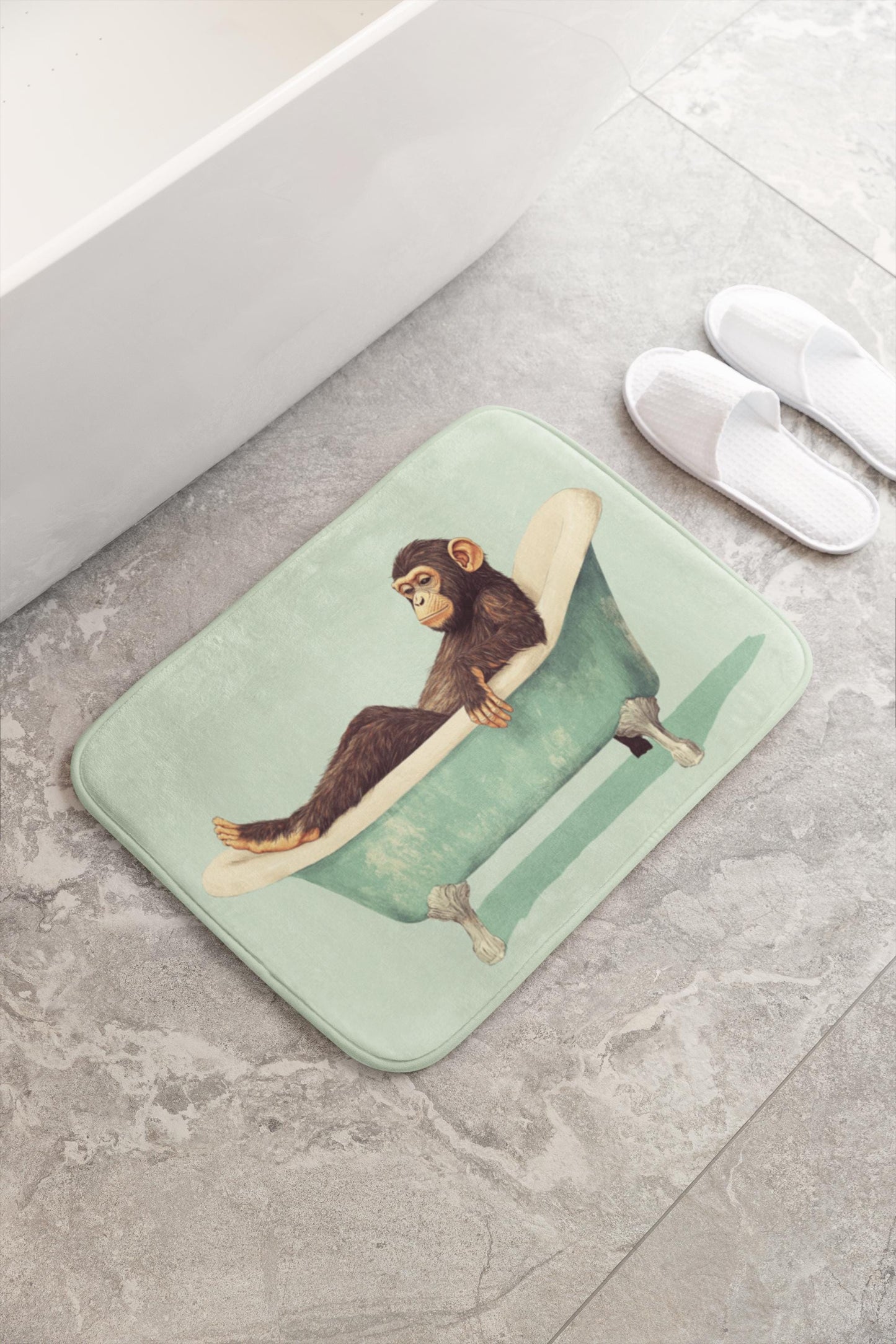Chimpanzee Bath Mat – Jungle Animal Bathroom Rug