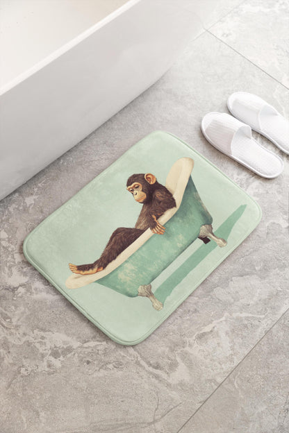 Chimpanzee Bath Mat – Jungle Animal Bathroom Rug