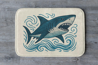 Shark Bath Mat – Fun Ocean Theme Bathroom Rug