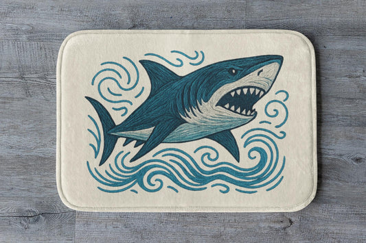 Shark Bath Mat – Fun Ocean Theme Bathroom Rug