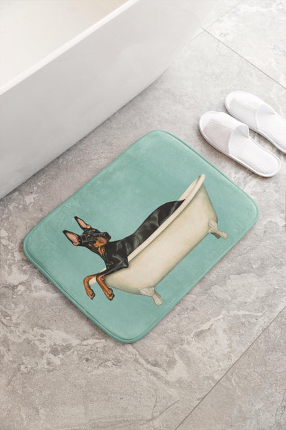 Doberman Bath Mat – Sleek Dog Lover Bathroom Rug
