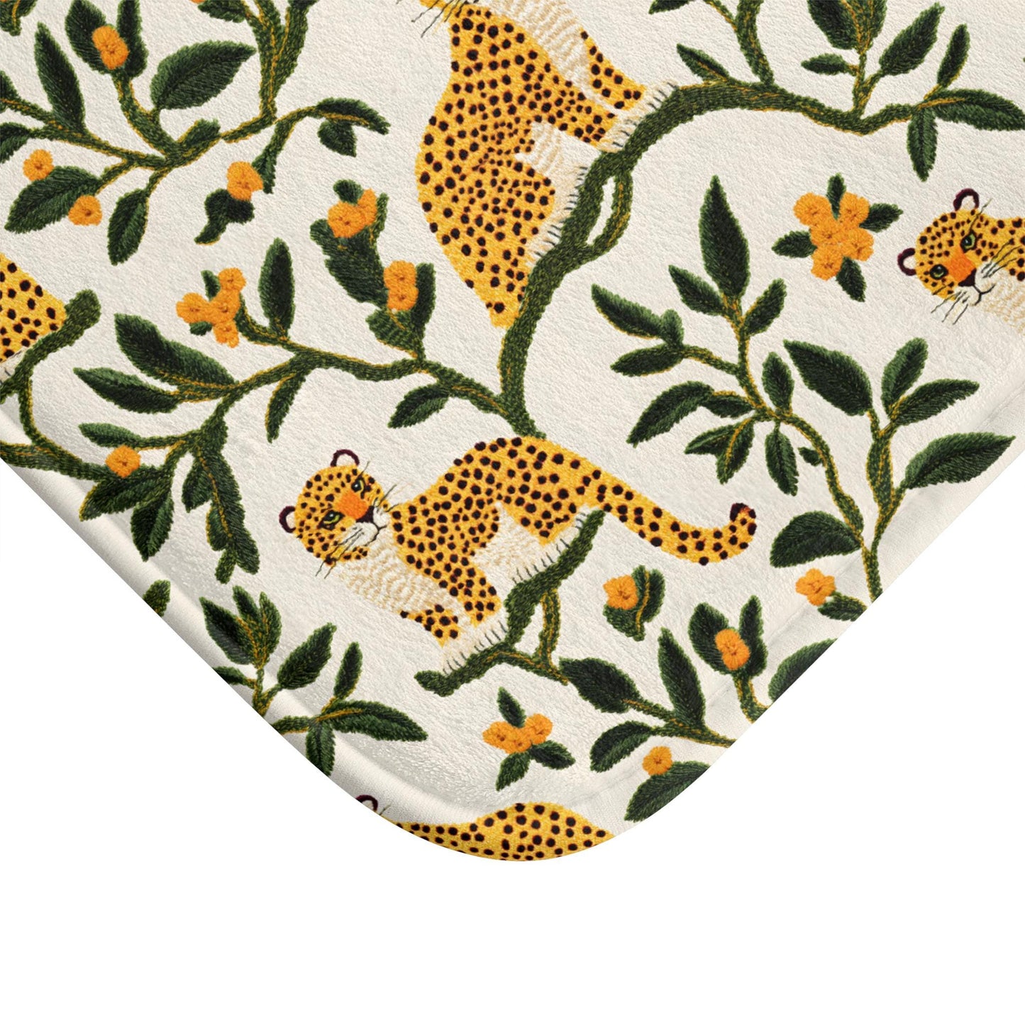 Leopard Bath Mat – Chic Animal Print Bathroom Rug