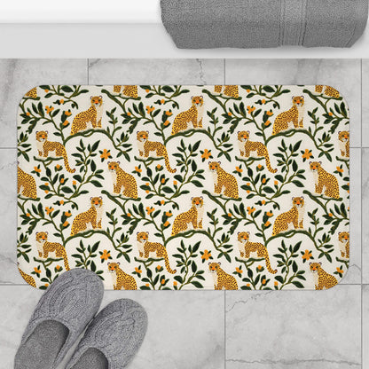 Leopard Bath Mat – Chic Animal Print Bathroom Rug