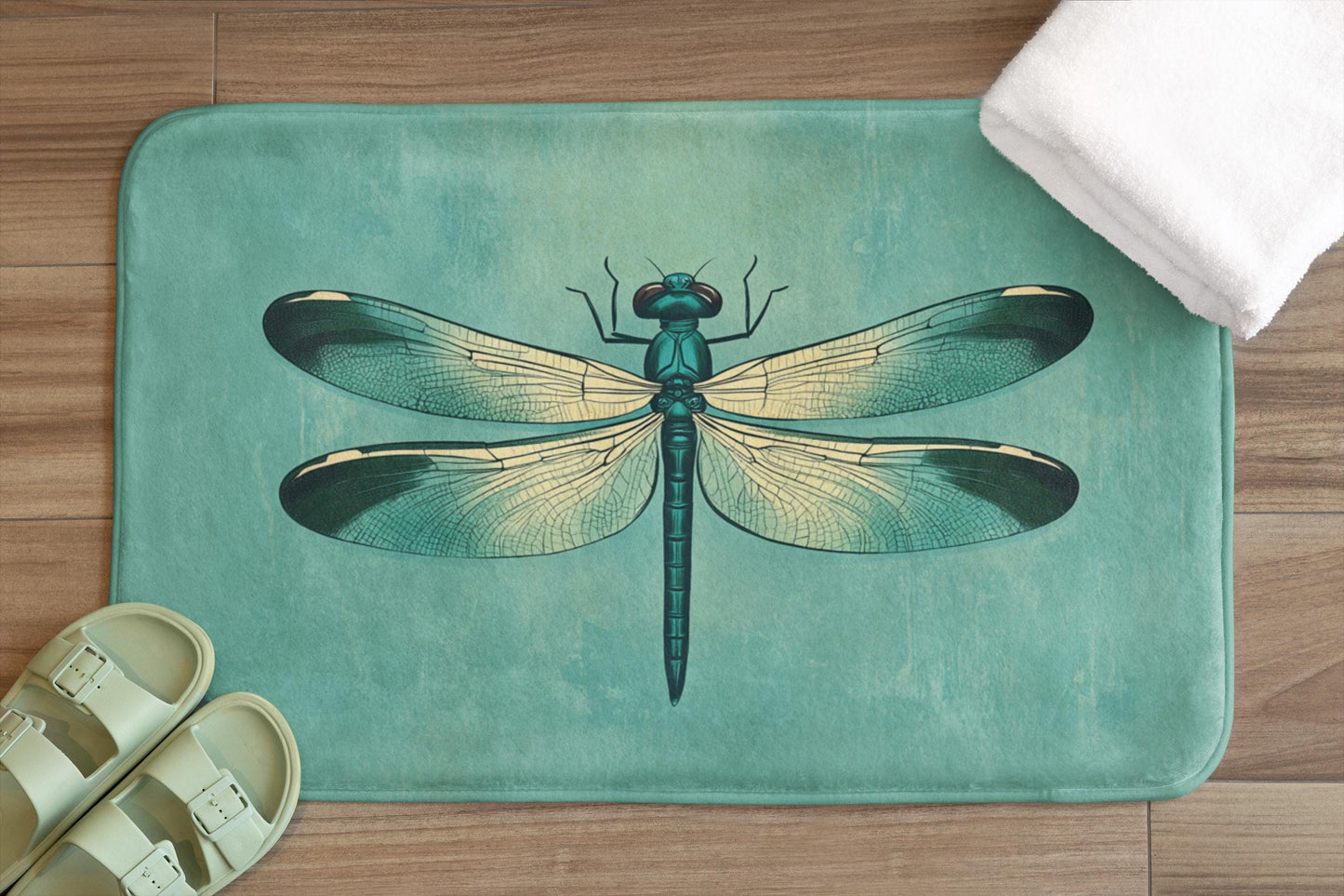Dragonfly Bath Mat – Artistic Insect Bathroom Rug