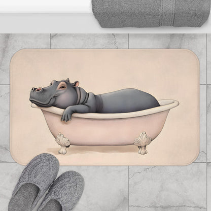 Hippo Bath Mat – Cute Animal Bathroom Rug