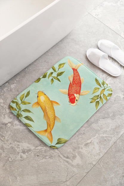 Koi Fish Bath Mat – Japanese Style Bathroom Rug