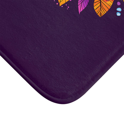 Mandala Bath Mat Colorful Boho Bathroom Decor Non-Slip Soft Rug Art