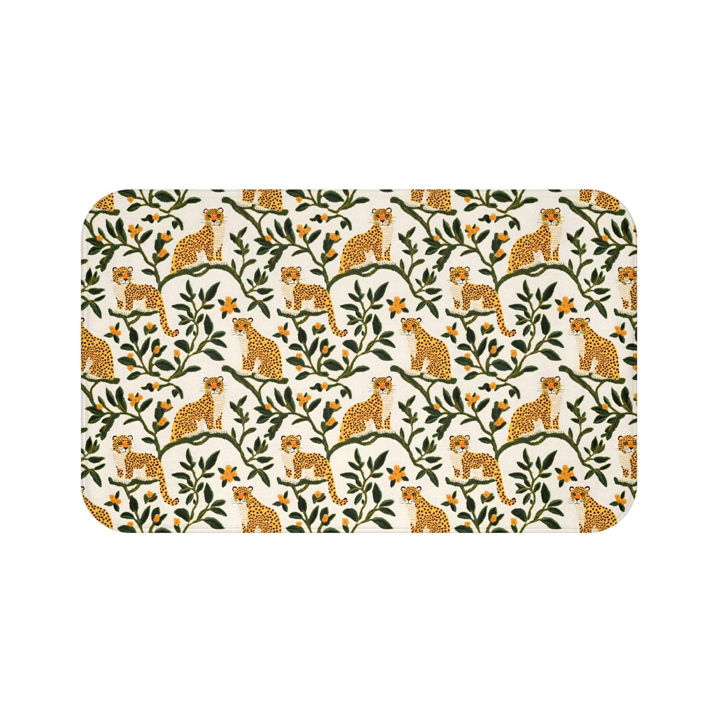 Leopard Bath Mat – Chic Animal Print Bathroom Rug