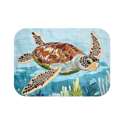 Sea Turtle Bath Mat – Ocean Animal Bathroom Rug