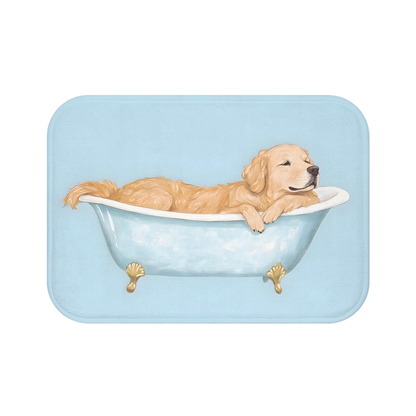 Golden Retriever Bath Mat – Cute Dog Bathroom Rug