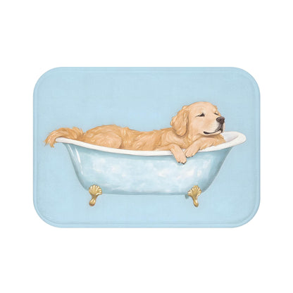 Golden Retriever Bath Mat – Cute Dog Bathroom Rug