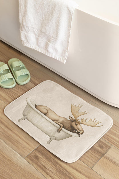 Moose Bath Mat – Rustic Cabin Bathroom Decor