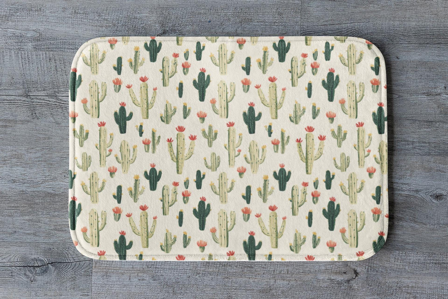 Cactus Bath Mat – Desert Botanical Bathroom Rug