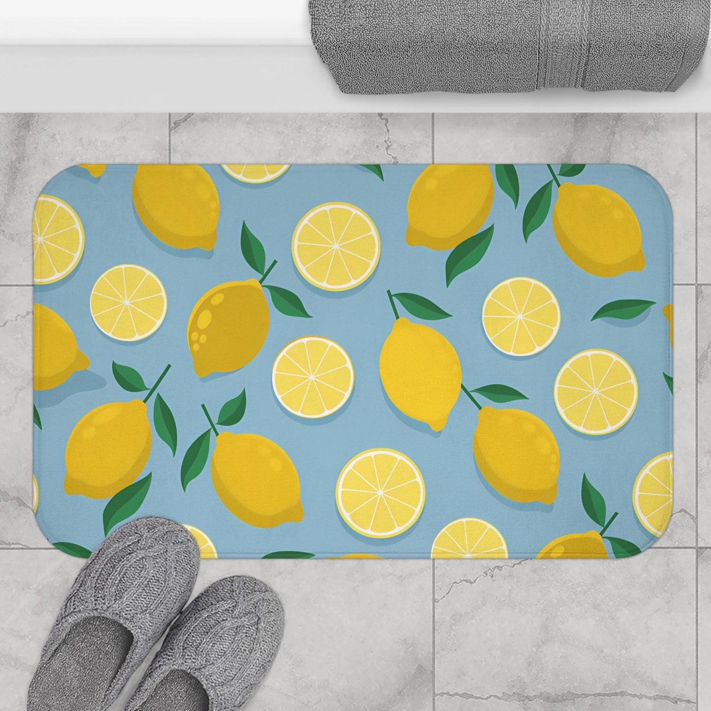 Lemon Bath Mat – Fresh Citrus Bathroom Decor