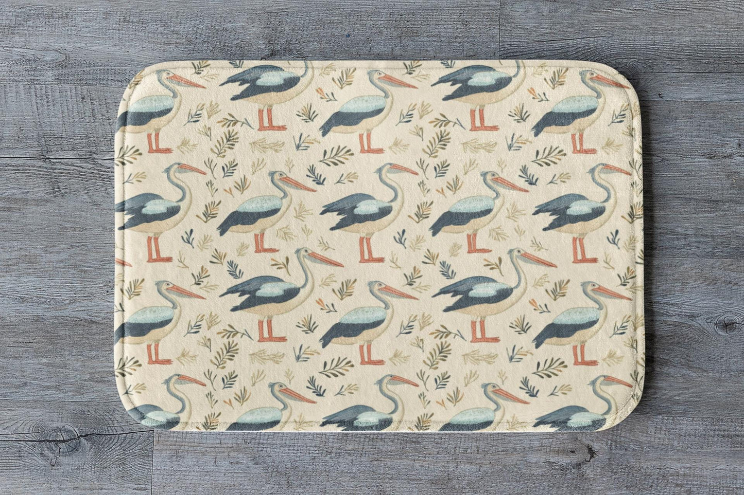 Pelican Bath Mat – Coastal Bird Bathroom Rug