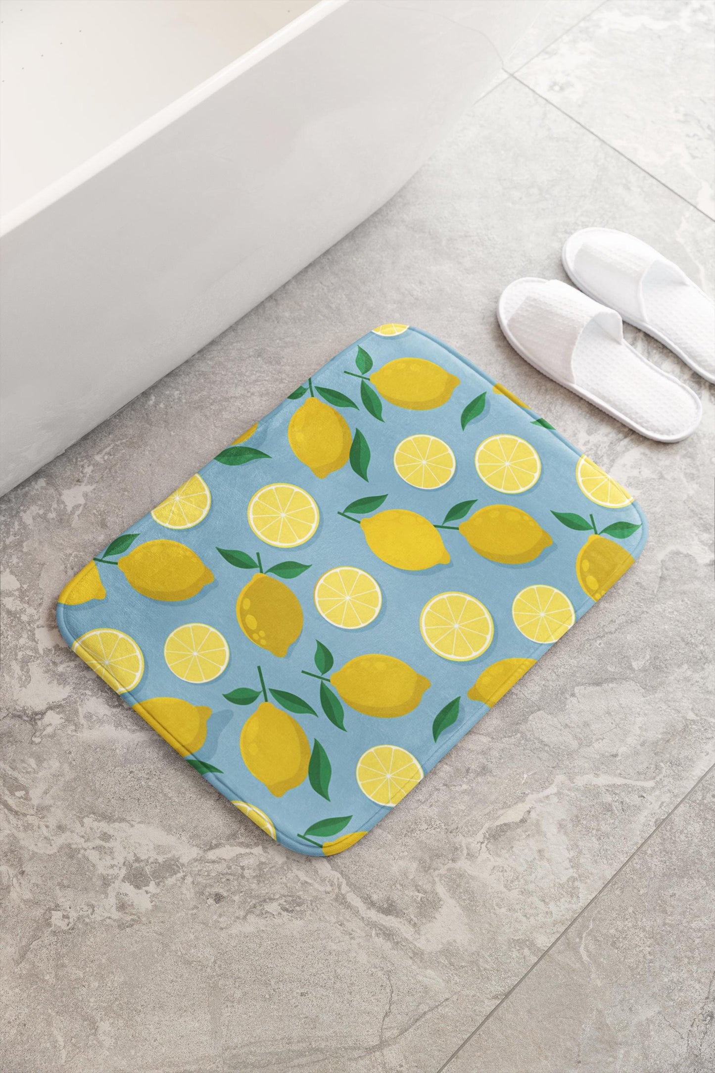 Lemon Bath Mat – Fresh Citrus Bathroom Decor