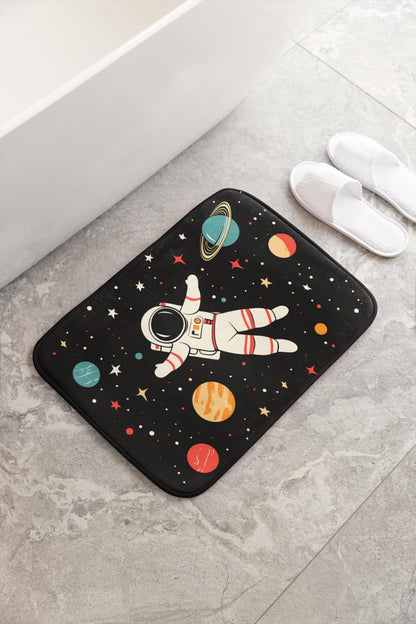Astronaut Bath Mat – Outer Space Kids Bathroom Rug