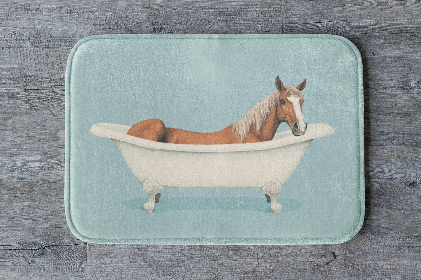 Horse Bath Mat – Elegant Animal Bathroom Rug, Country Farmhouse Decor