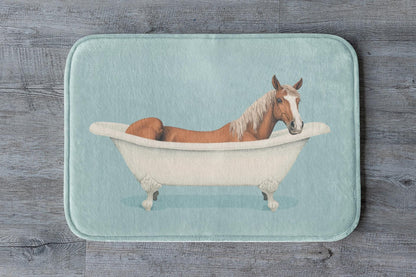 Horse Bath Mat – Elegant Animal Bathroom Rug, Country Farmhouse Decor