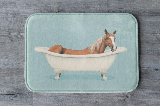 Horse Bath Mat – Elegant Animal Bathroom Rug, Country Farmhouse Decor