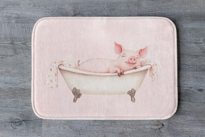 Pig Bath Mat – Cute Pink Farm Animal Bathroom Rug