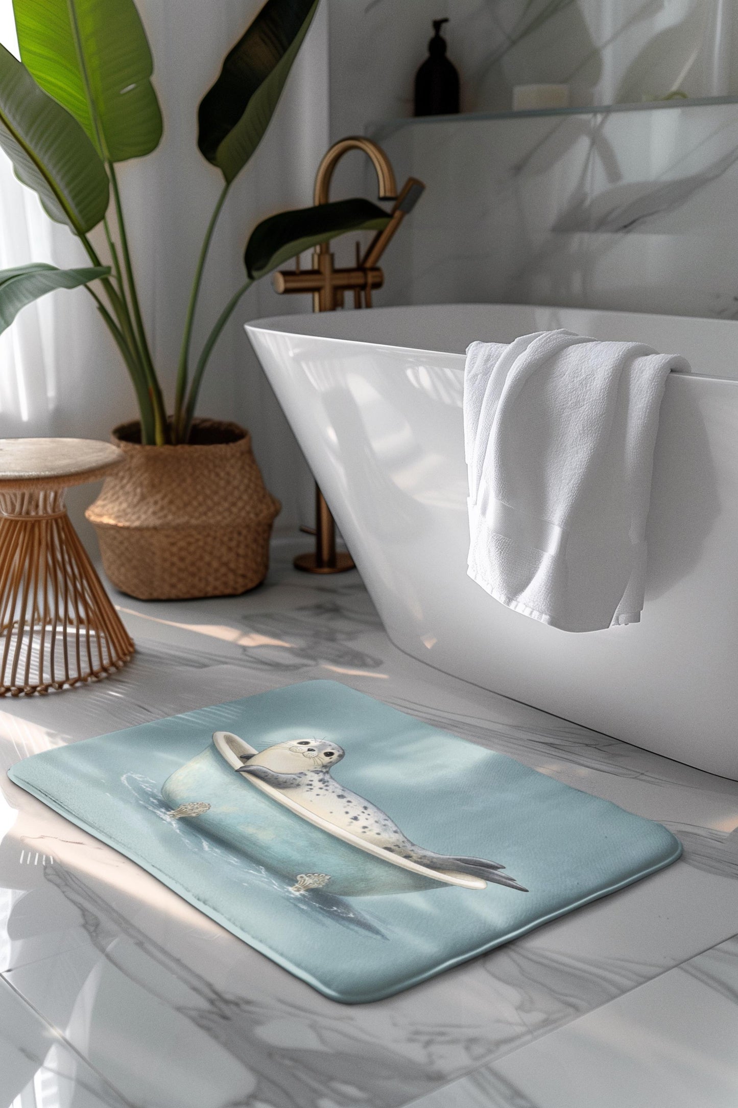 Seal Bath Mat – Cute Ocean Animal Bathroom Rug