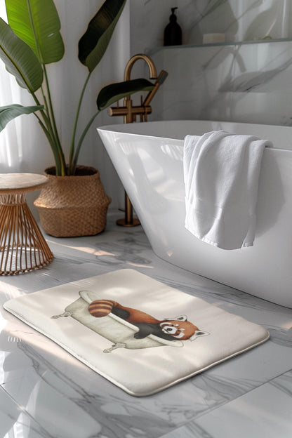 Red Panda Bath Mat – Cute Animal Bathroom Rug