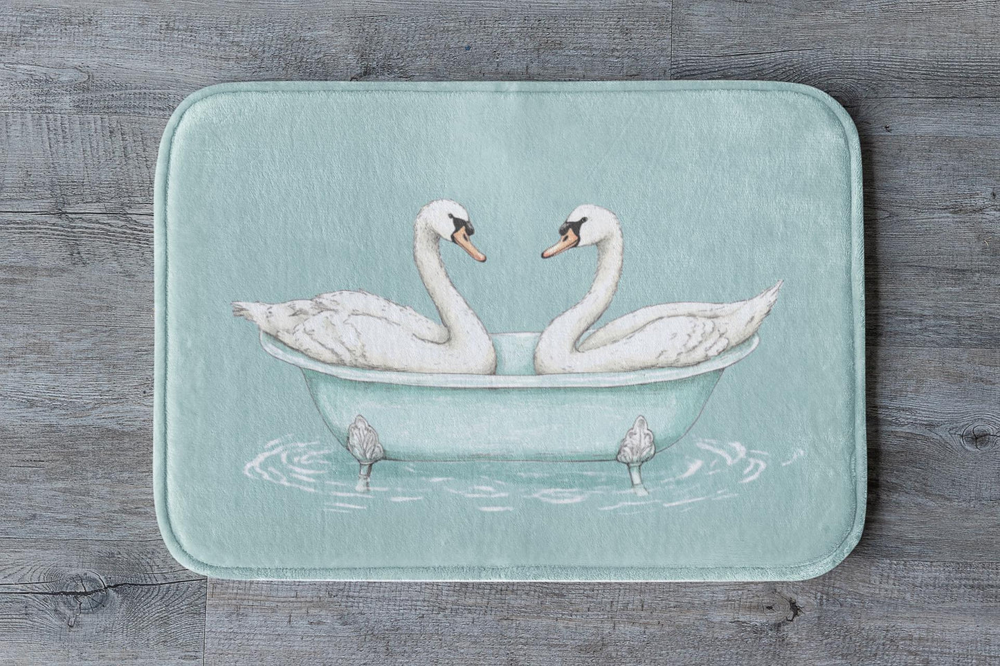 Swan Bath Mat – Romantic Bird Bathroom Rug