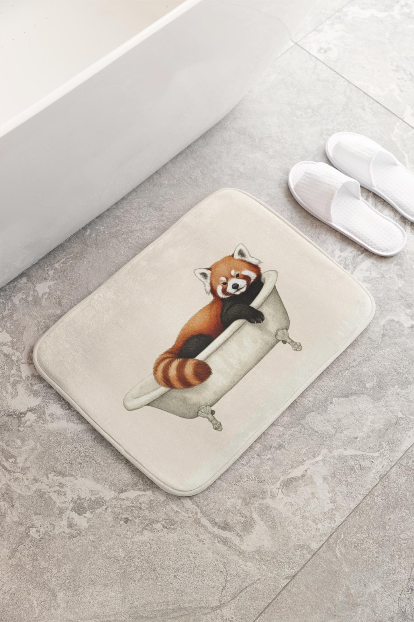 Red Panda Bath Mat – Cute Animal Bathroom Rug