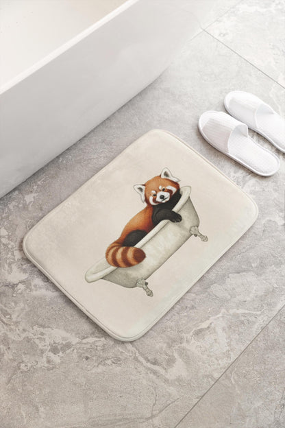 Red Panda Bath Mat – Cute Animal Bathroom Rug