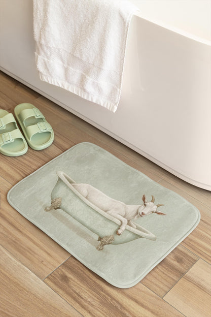 Goat Bath Mat – Whimsical Farmhouse Animal Bathroom Rug