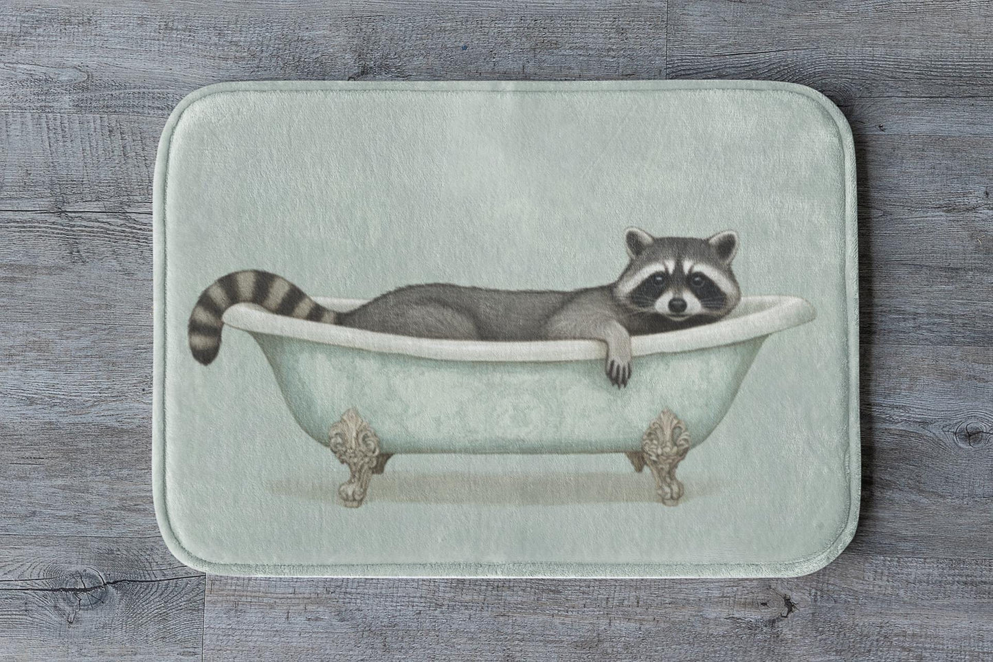 Raccoon Bath Mat – Funny Woodland Animal Bathroom Rug