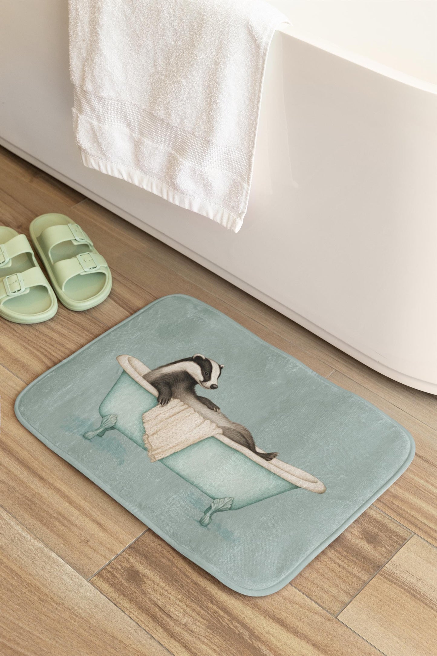 Badger Bath Mat – Cute Woodland Animal Bathroom Rug
