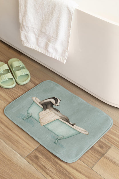 Badger Bath Mat – Cute Woodland Animal Bathroom Rug