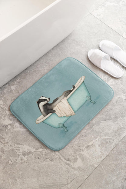 Badger Bath Mat – Cute Woodland Animal Bathroom Rug