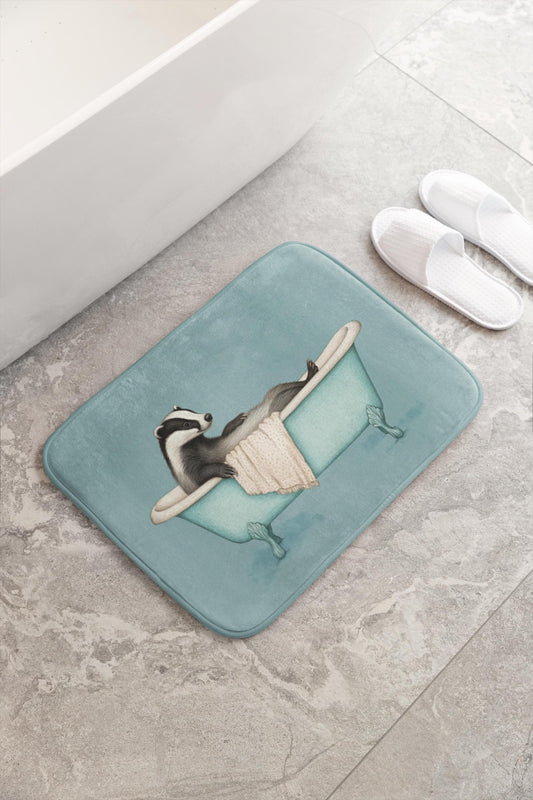 Badger Bath Mat – Cute Woodland Animal Bathroom Rug