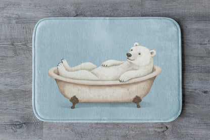 Polar Bear Bath Mat – Arctic Animal Bathroom Rug