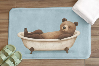 Brown Bear Bath Mat – Rustic Woodland Bathroom Rug