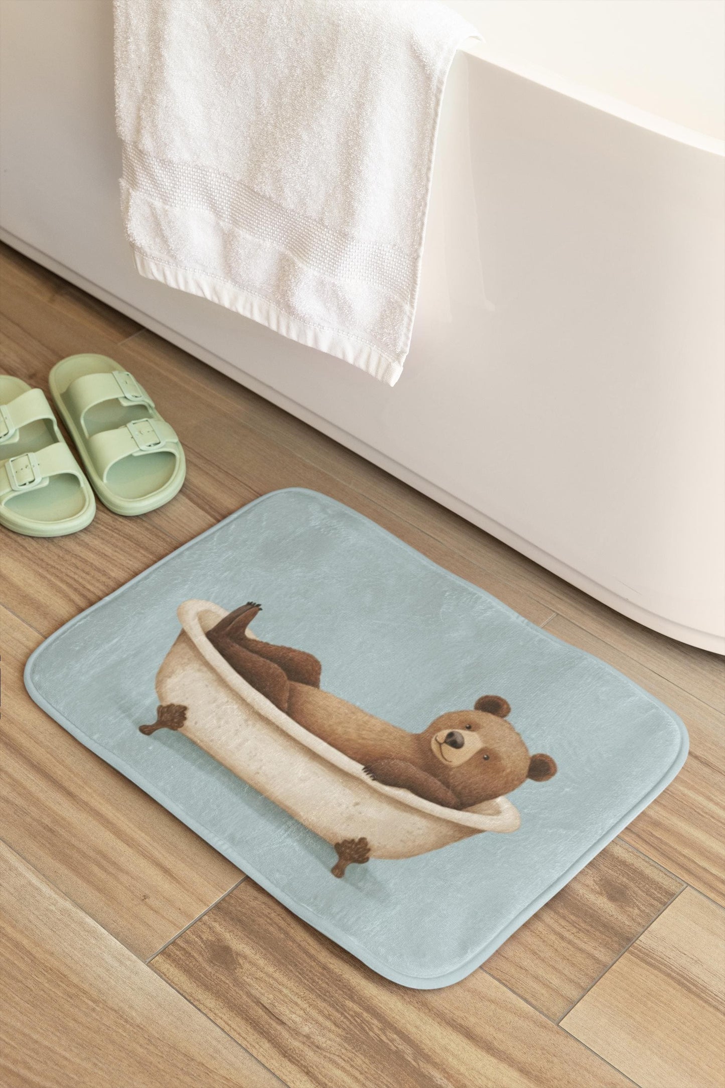 Brown Bear Bath Mat – Rustic Woodland Bathroom Rug