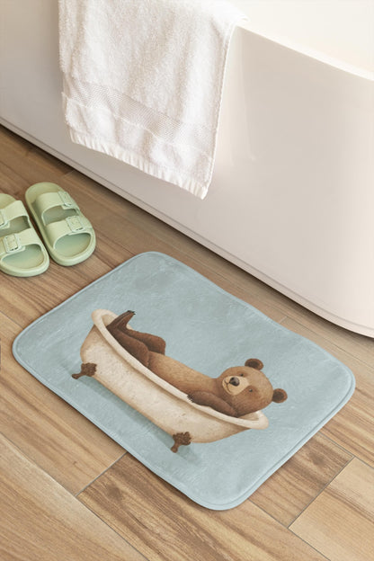 Brown Bear Bath Mat – Rustic Woodland Bathroom Rug