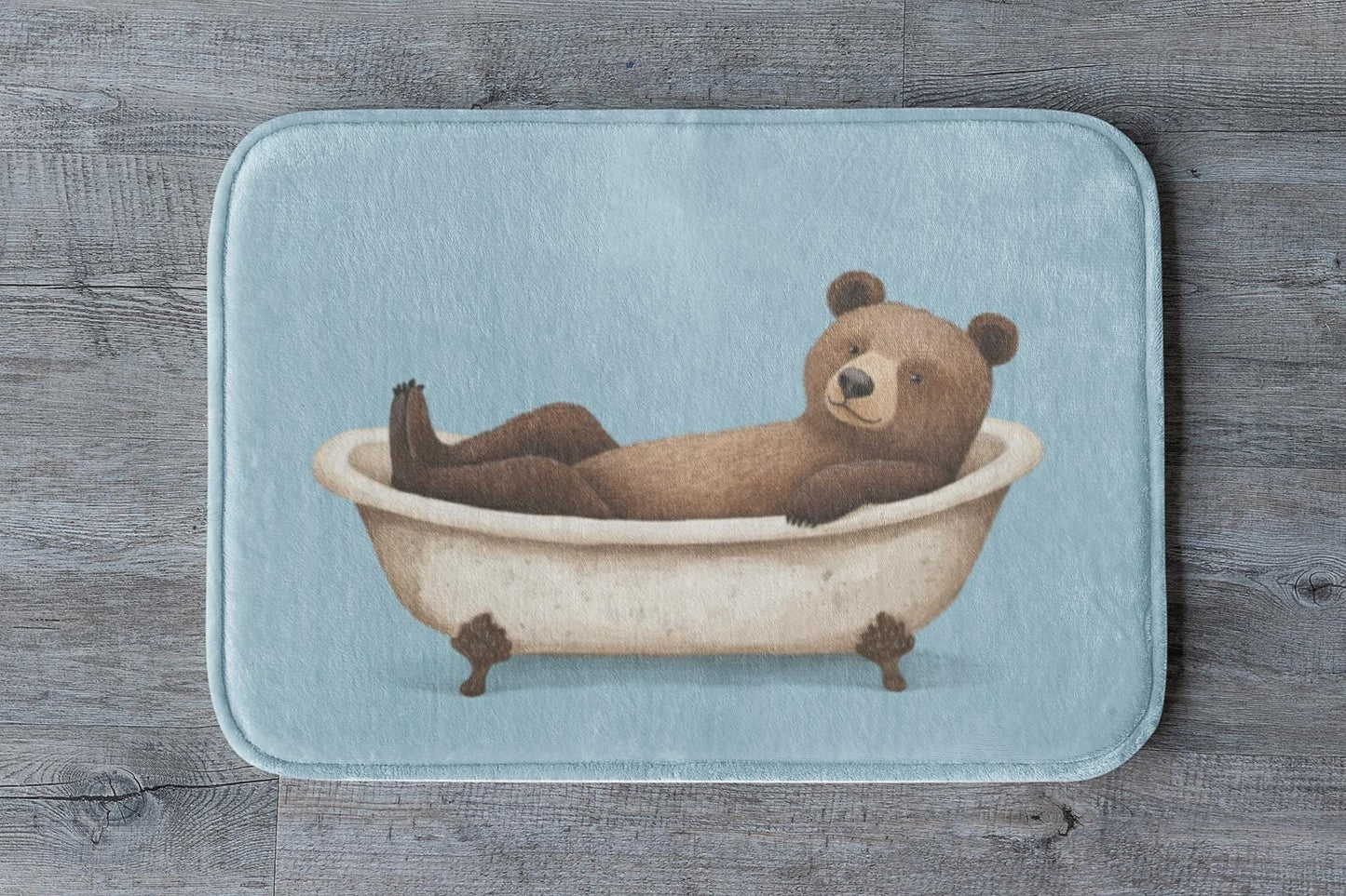 Brown Bear Bath Mat – Rustic Woodland Bathroom Rug