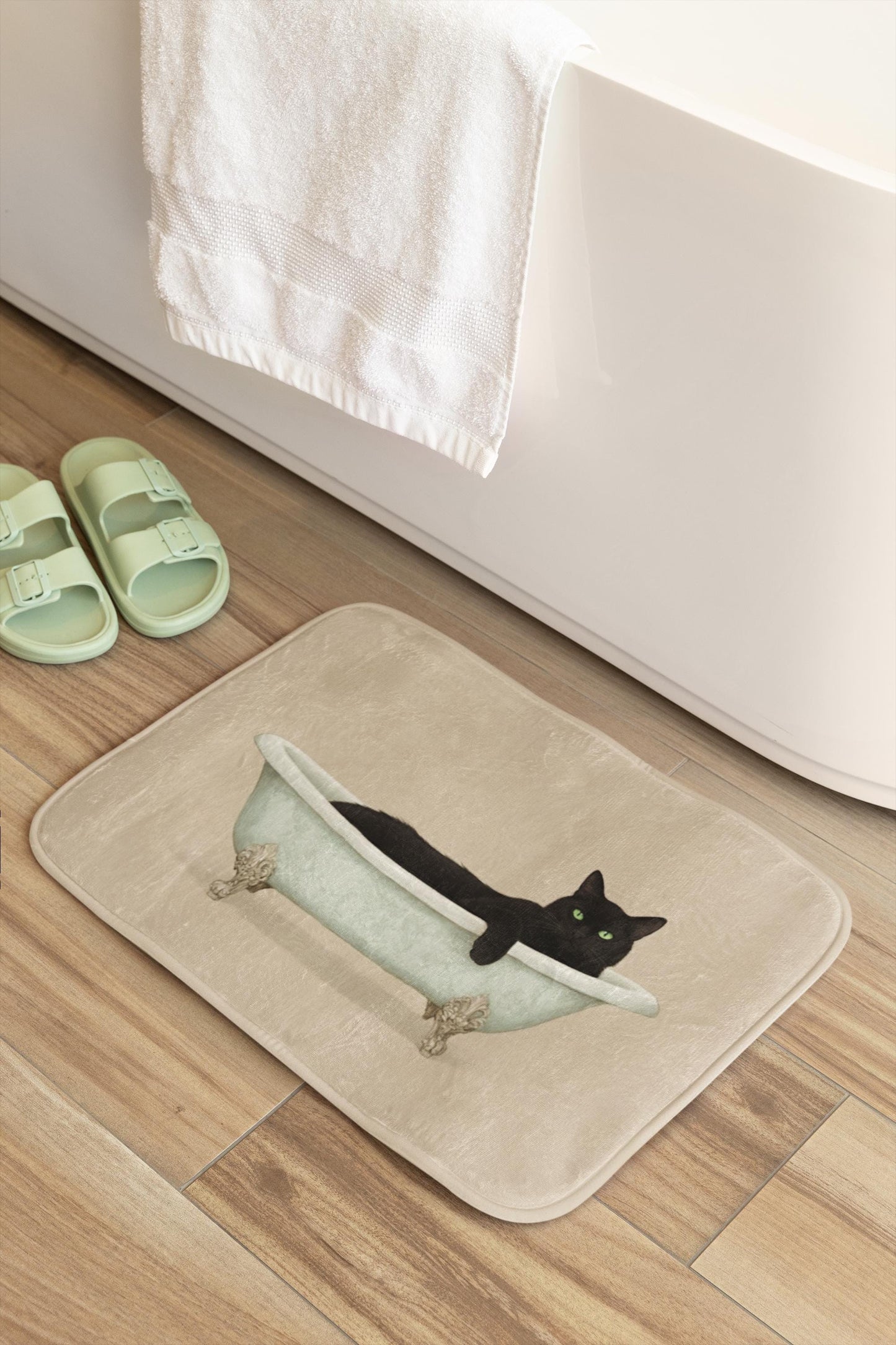 Black Cat Bath Mat – Gothic Witchy Bathroom Rug