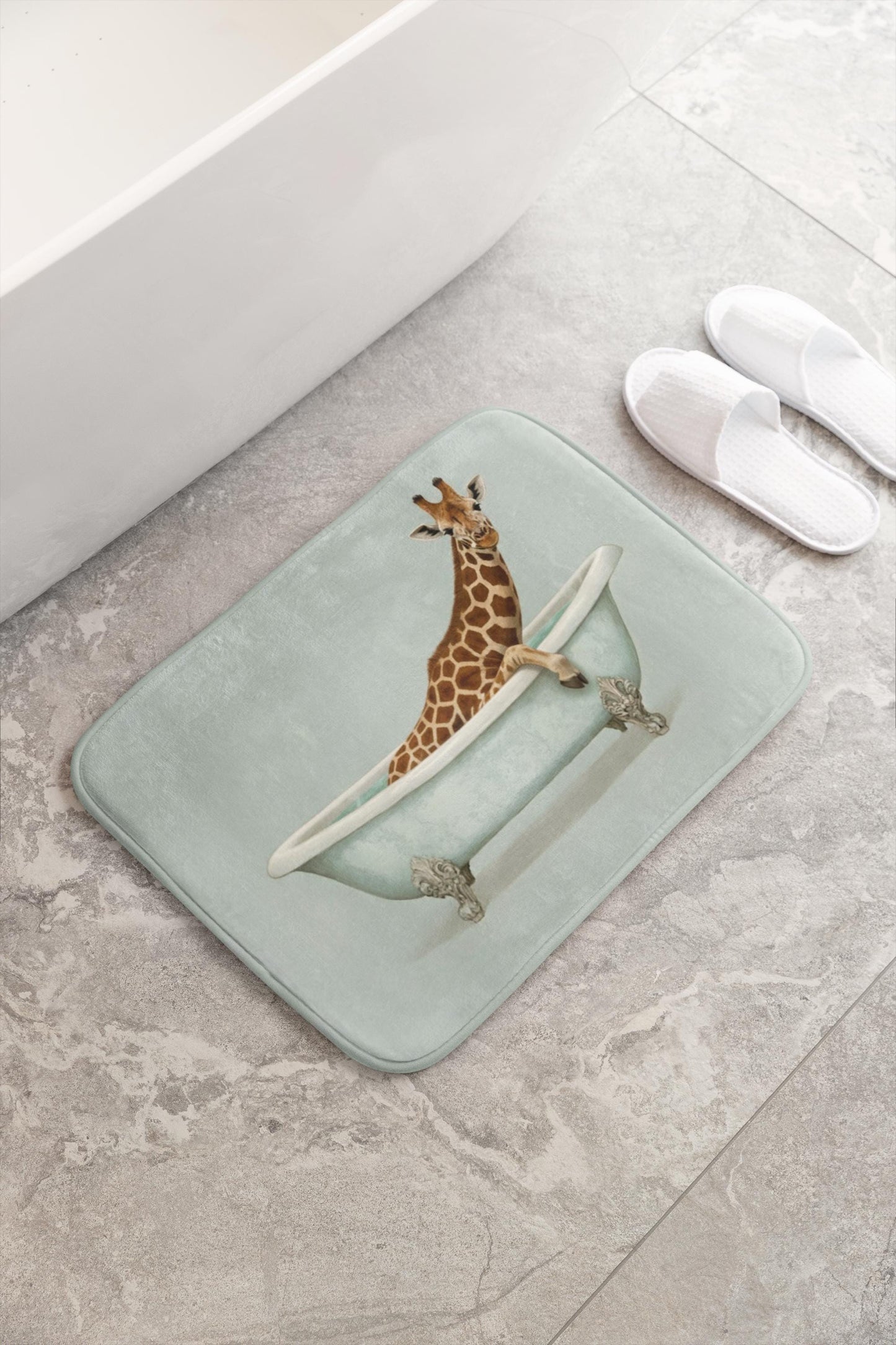 Giraffe Bath Mat – Whimsical Safari Bathroom Rug