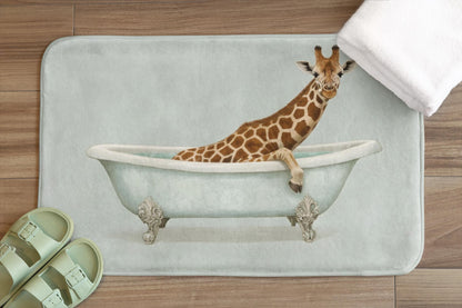 Giraffe Bath Mat – Whimsical Safari Bathroom Rug